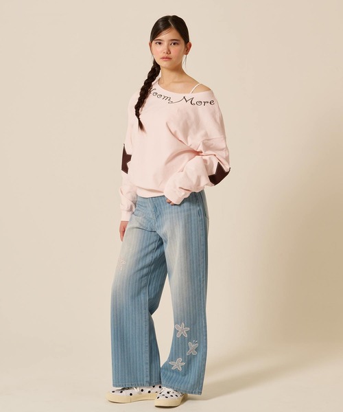 TINA:JOJUN(ティーナジョジュン)の「裏毛 オフショル Bloom More スウェット TINA:JOJUN(スウェット・レディース・杢グレー/ピンク・M)」の17枚目の写真