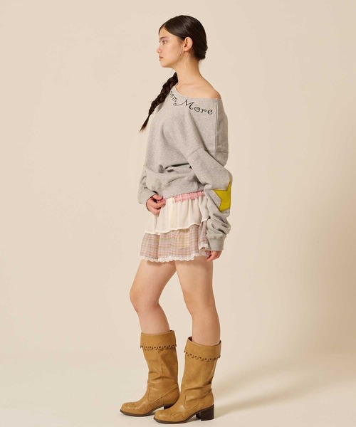 TINA:JOJUN(ティーナジョジュン)の「裏毛 オフショル Bloom More スウェット TINA:JOJUN(スウェット・レディース・杢グレー/ピンク・M)」の20枚目の写真