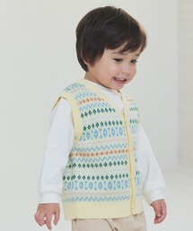 moimoln（モイモルン）の「カラフルウェーブ柄ニットベスト（ベスト）」