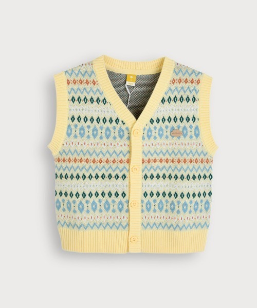 ベスト　paloma wool 風 ニットベスト カラフルウェーブ柄ニットベスト（ベスト）｜moimoln（モイモルン）の