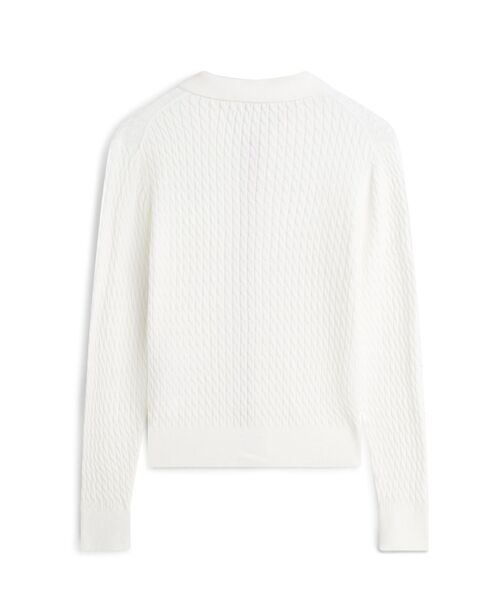 TOMMY HILFIGER（トミーヒルフィガー）の「ファインゲージケーブルロングスリーブカーディガン（ニット/セーター・レディース・ホワイト/マルチ・SMALL/MEDIUM/XX-SMALL/X-SMALL）」の5枚目の写真