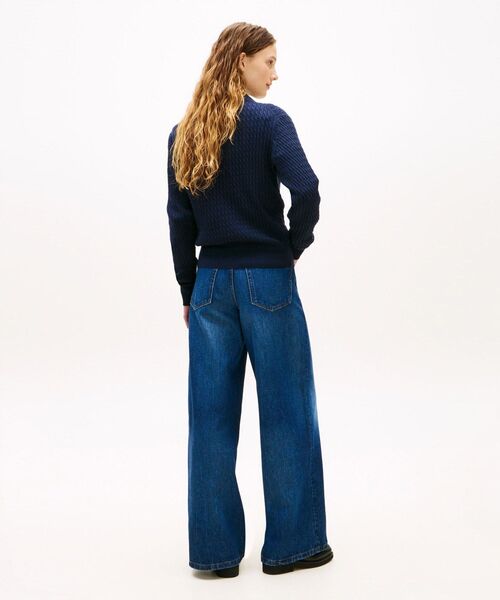 TOMMY HILFIGER（トミーヒルフィガー）の「ファインゲージケーブルロングスリーブカーディガン（ニット/セーター・レディース・ホワイト/マルチ・SMALL/MEDIUM/XX-SMALL/X-SMALL）」の8枚目の写真