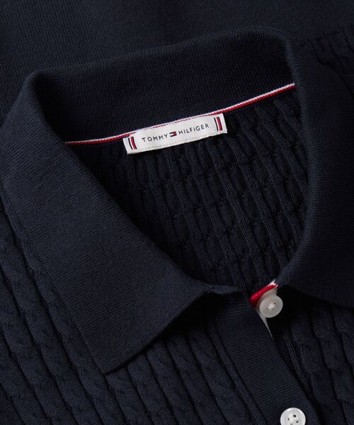 TOMMY HILFIGER（トミーヒルフィガー）の「ファインゲージケーブルロングスリーブカーディガン（ニット/セーター・レディース・ホワイト/マルチ・SMALL/MEDIUM/XX-SMALL/X-SMALL）」の9枚目の写真