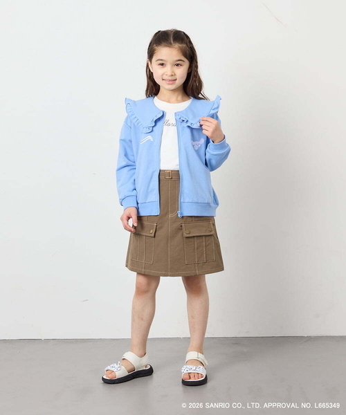 a.v.v（アーヴェヴェ）の「【数量限定】[110-160][シナモロール＆ポチャッコ]フリル衿スウェットカーディガン（カーディガン/ボレロ・キッズ・ブルー/ダークグレー・130/120/110/160/150/140）」の20枚目の写真