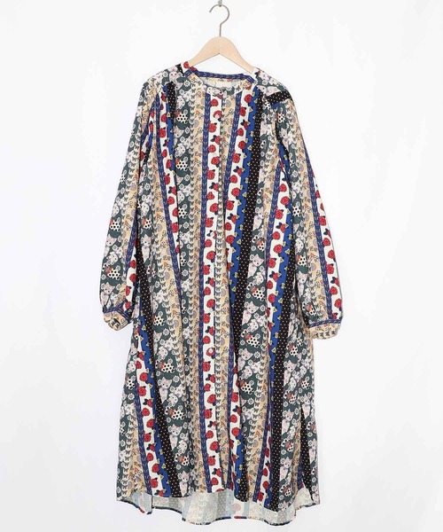 ScoLar（スカラー）の「161611：ストライプ総柄前開きシャツワンピース（ワンピース・レディース・ブラック/オフホワイト・M）」の16枚目の写真