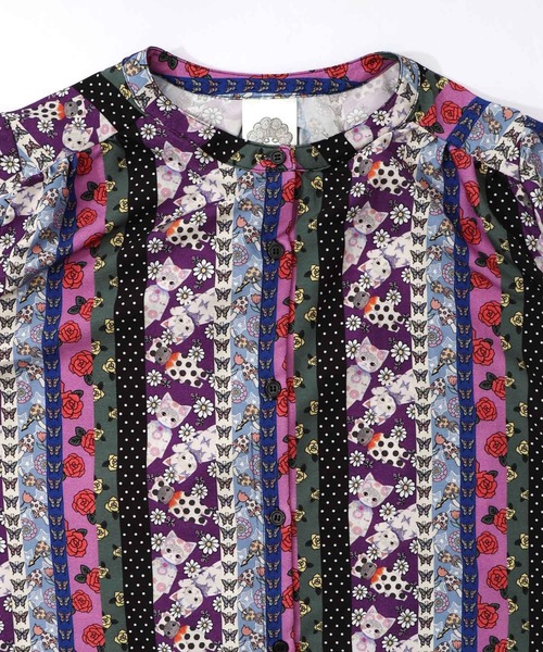 ScoLar（スカラー）の「161611：ストライプ総柄前開きシャツワンピース（ワンピース・レディース・ブラック/オフホワイト・M）」の20枚目の写真