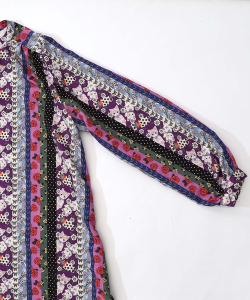 ScoLar（スカラー）の「161611：ストライプ総柄前開きシャツワンピース（ワンピース・レディース・ブラック/オフホワイト・M）」の21枚目の写真