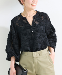 Simplicite（サンプリシテ）の「《追加9》手洗い可 / パフスリーブジャガードブラウス（シャツ/ブラウス）」