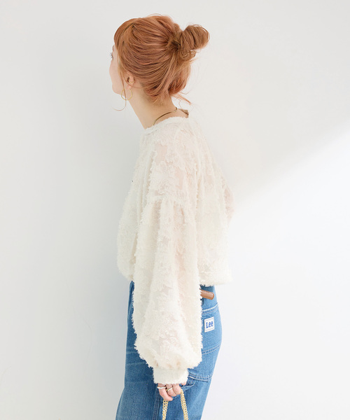 B.C STOCK（ベーセーストック）の「《追加9》手洗い可 / パフスリーブジャガードブラウス（シャツ/ブラウス・レディース・ブラック/アイボリー・FREE）」の18枚目の写真