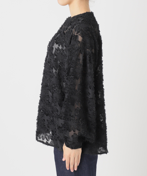 B.C STOCK（ベーセーストック）の「《追加9》手洗い可 / パフスリーブジャガードブラウス（シャツ/ブラウス・レディース・ブラック/アイボリー・FREE）」の22枚目の写真