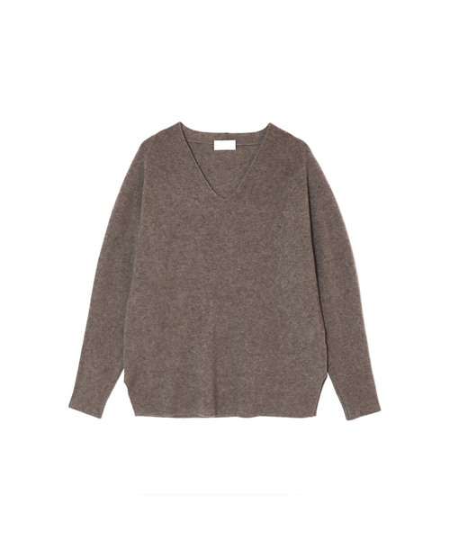 VASCARA（バスカラ）の「Ribbed V-Neck Knitwear (5colors)（ニット/セーター・レディース・グレー/ブラック/ライトブラウン/カーキ/ブラウン・FREE）」の3枚目の写真
