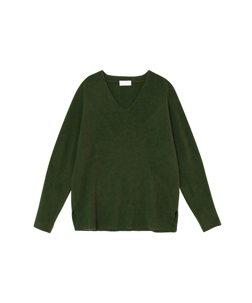 VASCARA（バスカラ）の「Ribbed V-Neck Knitwear (5colors)（ニット/セーター・レディース・グレー/ブラック/ライトブラウン/カーキ/ブラウン・FREE）」の5枚目の写真