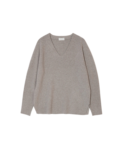 VASCARA（バスカラ）の「Ribbed V-Neck Knitwear (5colors)（ニット/セーター・レディース・グレー/ブラック/ライトブラウン/カーキ/ブラウン・FREE）」の4枚目の写真