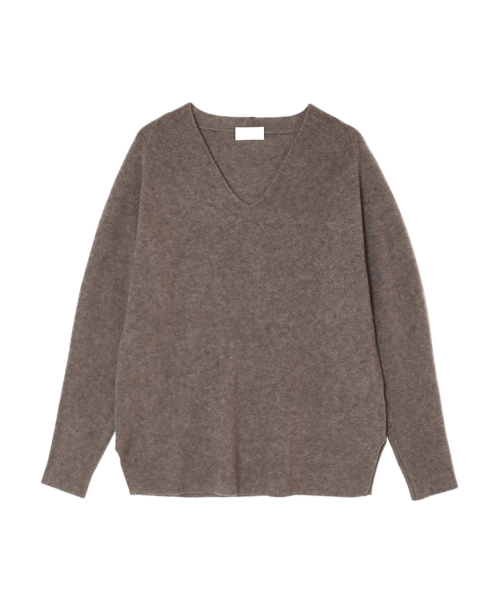 VASCARA（バスカラ）の「Ribbed V-Neck Knitwear (5colors)（ニット/セーター・レディース・グレー/ブラック/ライトブラウン/カーキ/ブラウン・FREE）」の7枚目の写真