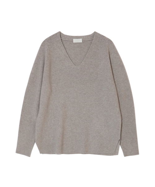 VASCARA（バスカラ）の「Ribbed V-Neck Knitwear (5colors)（ニット/セーター・レディース・グレー/ブラック/ライトブラウン/カーキ/ブラウン・FREE）」の9枚目の写真