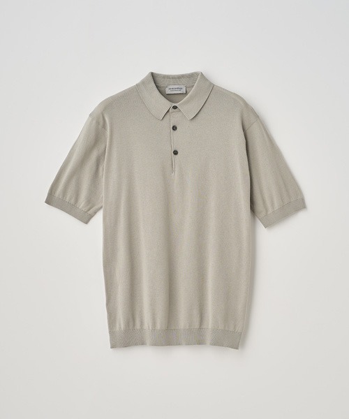JOHN SMEDLEY(ジョンスメドレー)の「半袖コットンニットポロシャツ(ポロシャツ・メンズ・ベージュ系その他6・M/S/L)」の2枚目の写真