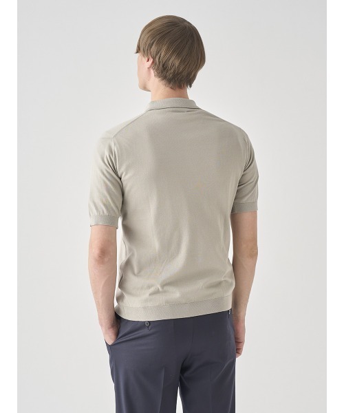 JOHN SMEDLEY(ジョンスメドレー)の「半袖コットンニットポロシャツ(ポロシャツ・メンズ・ベージュ系その他6・M/S/L)」の4枚目の写真
