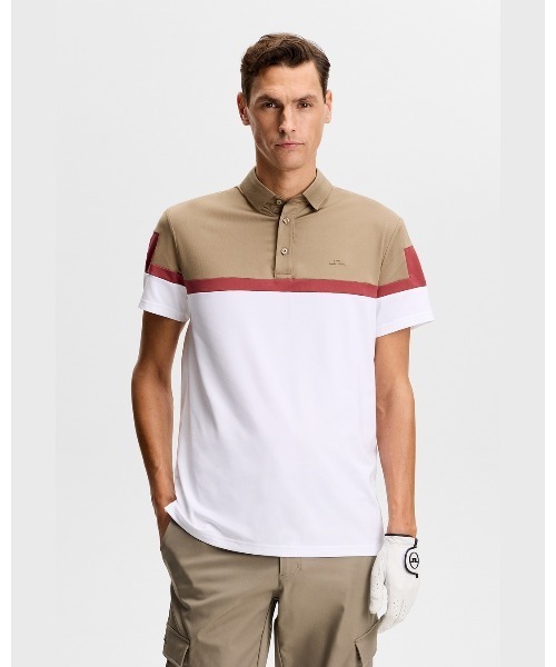 J.LINDEBERG（ジェイリンドバーグ）の「【J.LINDEBERG/GOLF】 半袖ポロシャツ パネル柄 Emil Polo（ポロシャツ・メンズ・ブラウン/ブラック/ブルー/ホワイト・46/44/48）」の3枚目の写真