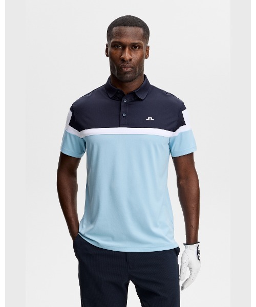 J.LINDEBERG（ジェイリンドバーグ）の「【J.LINDEBERG/GOLF】 半袖ポロシャツ パネル柄 Emil Polo（ポロシャツ・メンズ・ブラウン/ブラック/ブルー/ホワイト・46/44/48）」の4枚目の写真
