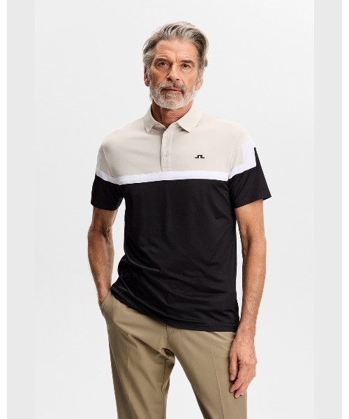J.LINDEBERG（ジェイリンドバーグ）の「【J.LINDEBERG/GOLF】 半袖ポロシャツ パネル柄 Emil Polo（ポロシャツ・メンズ・ブラウン/ブラック/ブルー/ホワイト・46/44/48）」の2枚目の写真