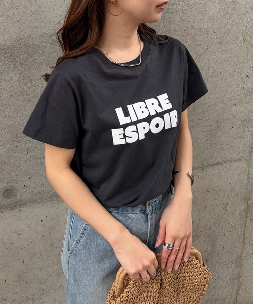 RANAN(ラナン)の「汗ジミ防止ロゴプリントT(Tシャツ/カットソー・レディース・グレー/ブラック/ホワイト/ブラウン・LL/M/L)」の2枚目の写真