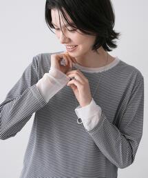 Dessin | 【洗える】シアーチュールポイントカットソー(Tシャツ/カットソー)
