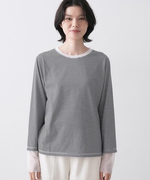 Dessin(デッサン)の「【洗える】シアーチュールポイントカットソー(Tシャツ/カットソー・レディース・ネイビー系2/ホワイト系/ライトグレー系2・02/01)」の16枚目の写真