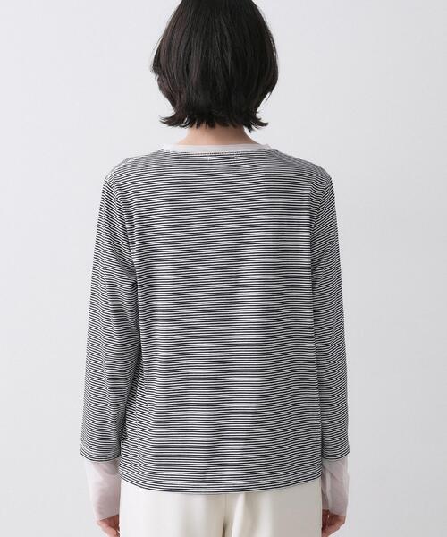 Dessin(デッサン)の「【洗える】シアーチュールポイントカットソー(Tシャツ/カットソー・レディース・ネイビー系2/ホワイト系/ライトグレー系2・02/01)」の18枚目の写真