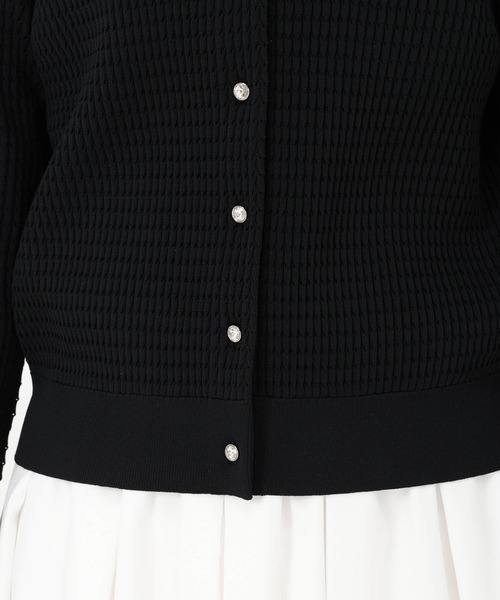 STRAWBERRY-FIELDS（ストロベリーフィールズ）の「ポーツポリー_ビジュー刺繍衿付ニットカーディガン（ニット/セーター・レディース・ブラック/オフホワイト・2）」の11枚目の写真
