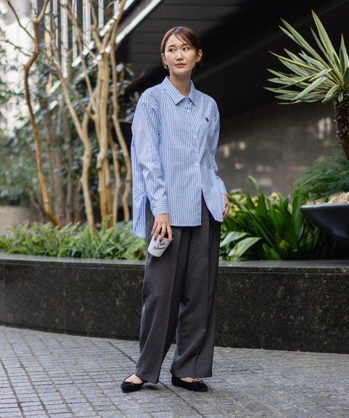 U.S. POLO ASSN.（ユーエスポロアッスン）の「【U.S. POLO ASSN./ユーエスポロアッスン】【気になるお尻を自然にカバー】ブロードシャツ やや長め丈 着痩せ効果（シャツ/ブラウス・レディース・ネイビー/ピンク/ブルー/サックスブルー・LARGE/MEDIUM）」の13枚目の写真