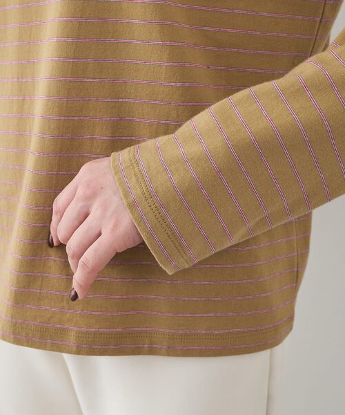 Whim Gazette（ウィムガゼット）の「【GEMINI】バックシャンボーダーカットソー（Tシャツ/カットソー・レディース・ベージュ/ブラウン・FREE）」の6枚目の写真