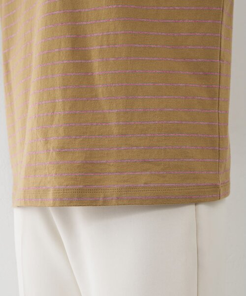 Whim Gazette（ウィムガゼット）の「【GEMINI】バックシャンボーダーカットソー（Tシャツ/カットソー・レディース・ベージュ/ブラウン・FREE）」の5枚目の写真