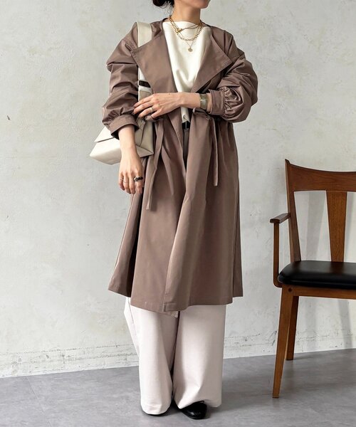 un dix cors（アンディコール）の「ノーカラードロストコート（その他アウター・レディース・カーキ/モカ/ネイビー・FREE）」の9枚目の写真