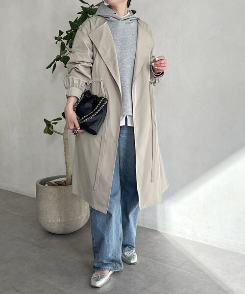 un dix cors（アンディコール）の「ノーカラードロストコート（その他アウター・レディース・カーキ/モカ/ネイビー・FREE）」の20枚目の写真