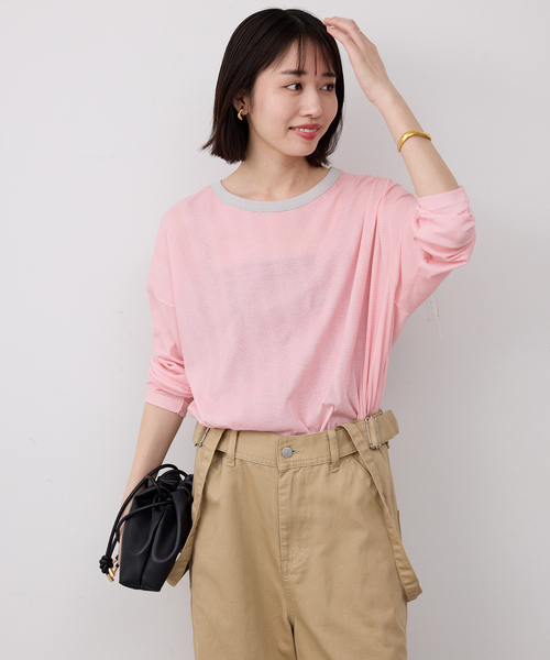 MILLER（ミラー）の「《追加2》miller/ミラー SLOBE別注 シアードルマンロンTEE（Tシャツ/カットソー・レディース・ピンク/ホワイト/ブラック/ネイビー・FREE）」の6枚目の写真