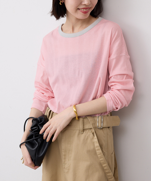 MILLER（ミラー）の「《追加2》miller/ミラー SLOBE別注 シアードルマンロンTEE（Tシャツ/カットソー・レディース・ピンク/ホワイト/ブラック/ネイビー・FREE）」の9枚目の写真