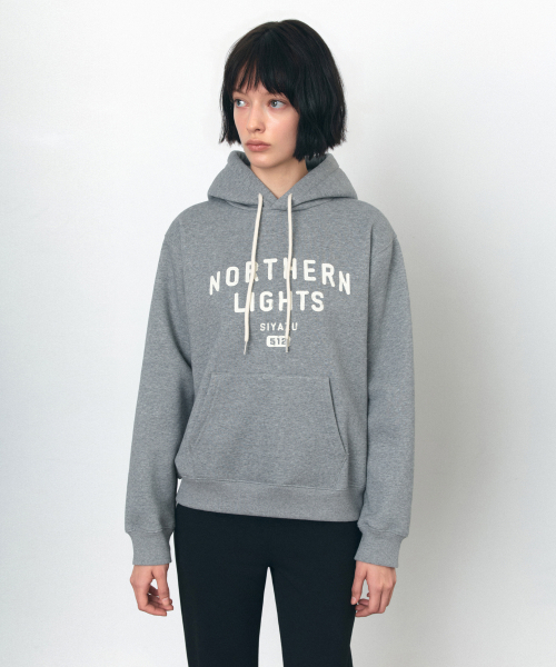 SIYAZU（シヤジュ）の「SITP5251 NORTHERN LIGHTS 起毛フードパーカー_メランジェグレー（パーカー・レディース・ミックスグレー・ONE）」の4枚目の写真