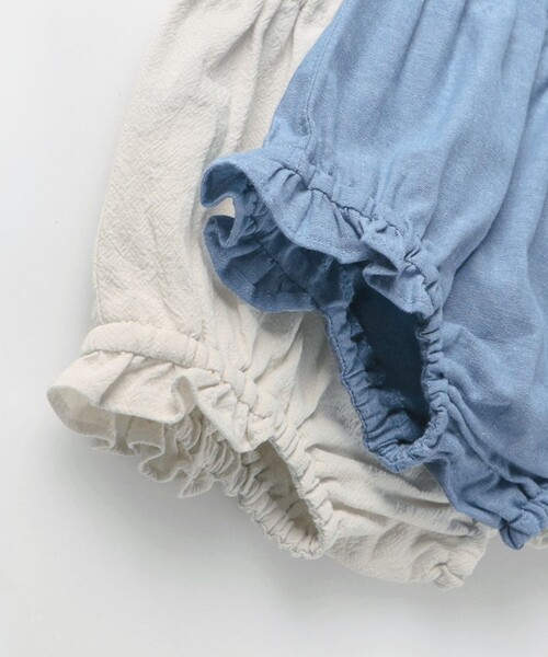 BRANSHES（ブランシェス）の「【おそろい】花刺しゅうトップス＆ブルマセット（その他ベビー用品・キッズ・オフホワイト/ブルー・70/80）」の8枚目の写真