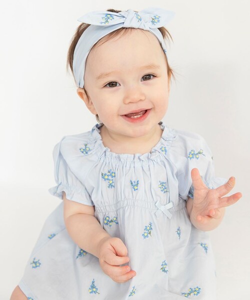 BRANSHES（ブランシェス）の「【おそろい】花刺しゅうトップス＆ブルマセット（その他ベビー用品・キッズ・オフホワイト/ブルー・70/80）」の16枚目の写真