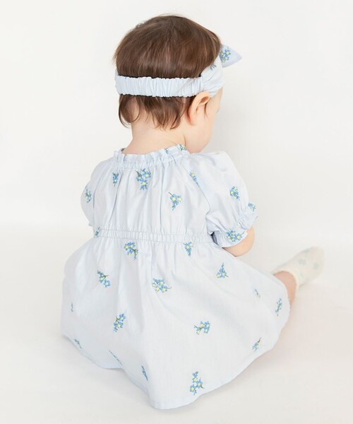 BRANSHES（ブランシェス）の「【おそろい】花刺しゅうトップス＆ブルマセット（その他ベビー用品・キッズ・オフホワイト/ブルー・70/80）」の17枚目の写真