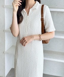 GeeRA（ジーラ）の「全骨格細見え!表面感素材ポロ襟マーメイドワンピース（ワンピース）」