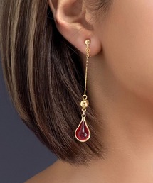 【As】【金属アレルギー対応】NO.205 耳が痛くなりにくい アクリルドロップ ゆらゆらロング クリップイヤリング(ニッケルフリー)(MA)
