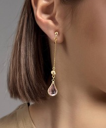 【As】【金属アレルギー対応】NO.205 耳が痛くなりにくい アクリルドロップ ゆらゆらロング クリップイヤリング(ニッケルフリー)(MA)