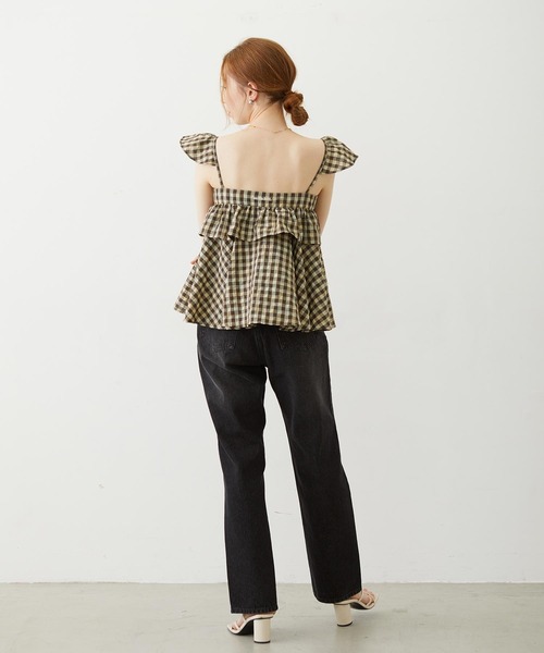 MILKFED.（ミルクフェド）の「PLAID CAMISOLE（キャミソール・レディース・ネイビー/ブラウン/ピンク・ONE SIZE）」の4枚目の写真