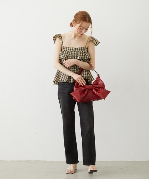 MILKFED.（ミルクフェド）の「PLAID CAMISOLE（キャミソール・レディース・ネイビー/ブラウン/ピンク・ONE SIZE）」の7枚目の写真