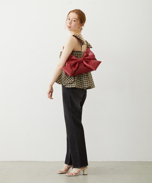 MILKFED.（ミルクフェド）の「PLAID CAMISOLE（キャミソール・レディース・ネイビー/ブラウン/ピンク・ONE SIZE）」の8枚目の写真