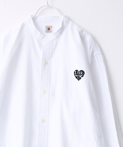 FREDY MAC（フレディーマック）の「【FREDYMAC/フレディマック】フロッキープリント バンドカラーシャツ（シャツ/ブラウス・メンズ・ホワイト/ブラック系その他3/サックスブルー・M/L）」の12枚目の写真