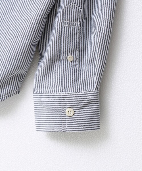 FREDY MAC（フレディーマック）の「【FREDYMAC/フレディマック】フロッキープリント バンドカラーシャツ（シャツ/ブラウス・メンズ・ホワイト/ブラック系その他3/サックスブルー・M/L）」の4枚目の写真