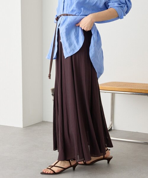 RIVE DROITE（リヴドロワ）の「【軽やか素材】カッセンサーキュラースカート（スカート・レディース・ライトベージュ/グレー系その他/ブラウン・36/38）」の2枚目の写真