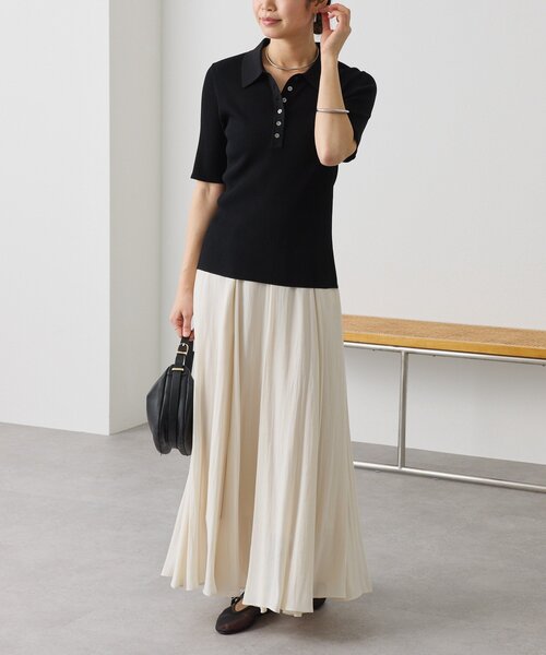 RIVE DROITE（リヴドロワ）の「【軽やか素材】カッセンサーキュラースカート（スカート・レディース・ライトベージュ/グレー系その他/ブラウン・36/38）」の4枚目の写真